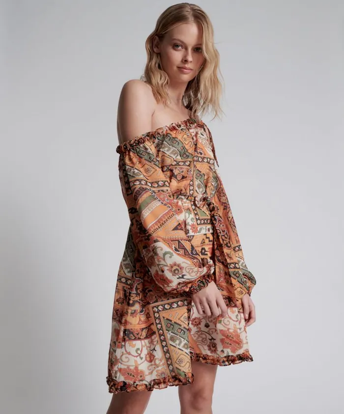 One Teaspoon Mini Dresses Women Bazaar Paisley One Shoulder Dress