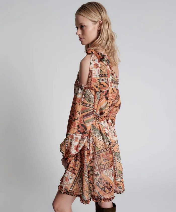 One Teaspoon Mini Dresses Women Bazaar Paisley One Shoulder Dress