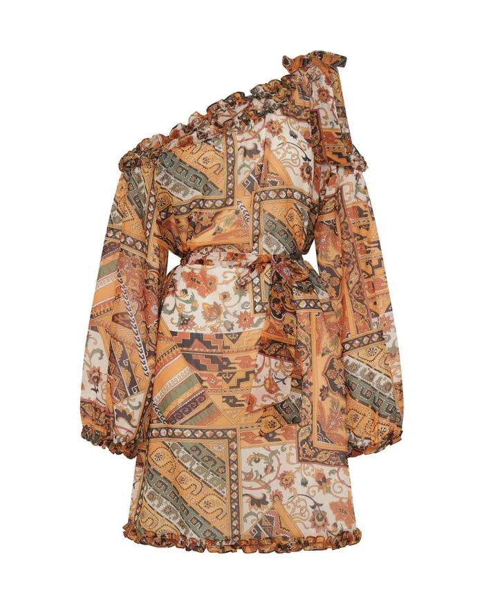 One Teaspoon Mini Dresses Women Bazaar Paisley One Shoulder Dress