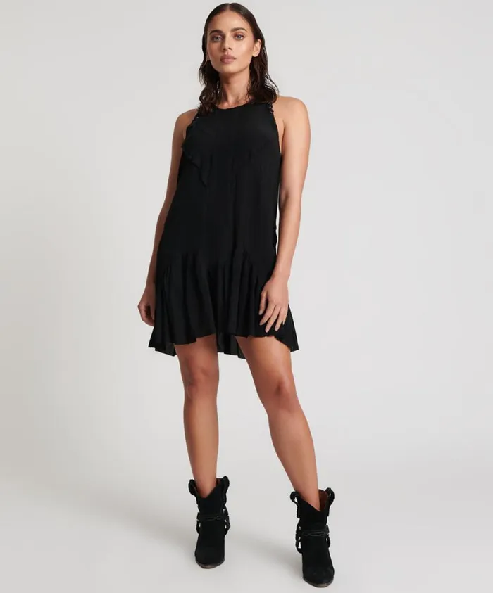 One Teaspoon Mini Dresses Women Black Laced Charleston Dress