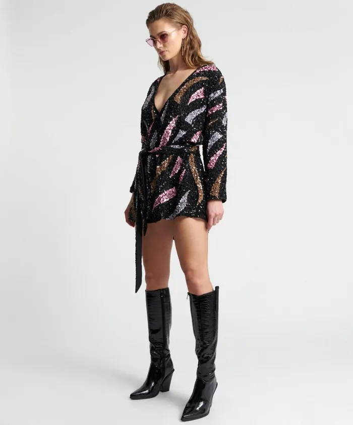 One Teaspoon Mini Dresses Women Delusion Hand Beaded Wrap Dress