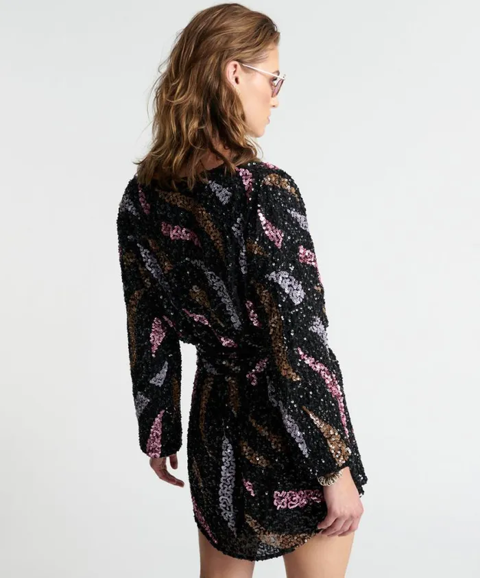 One Teaspoon Mini Dresses Women Delusion Hand Beaded Wrap Dress