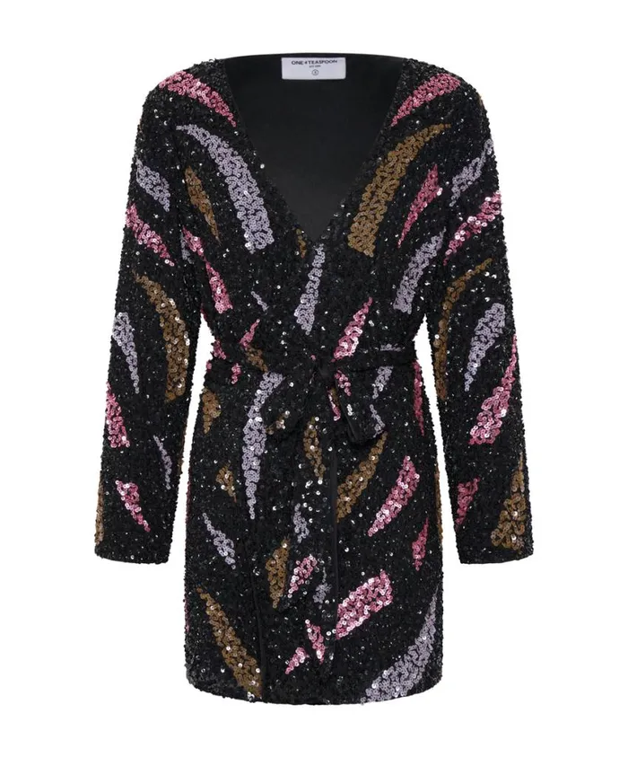 One Teaspoon Mini Dresses Women Delusion Hand Beaded Wrap Dress