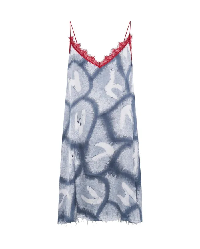 One Teaspoon Mini Dresses Women Reflection Hand Printed Delirious Slip Dress