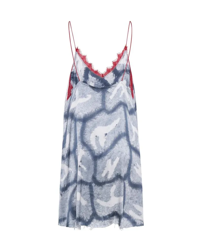 One Teaspoon Mini Dresses Women Reflection Hand Printed Delirious Slip Dress