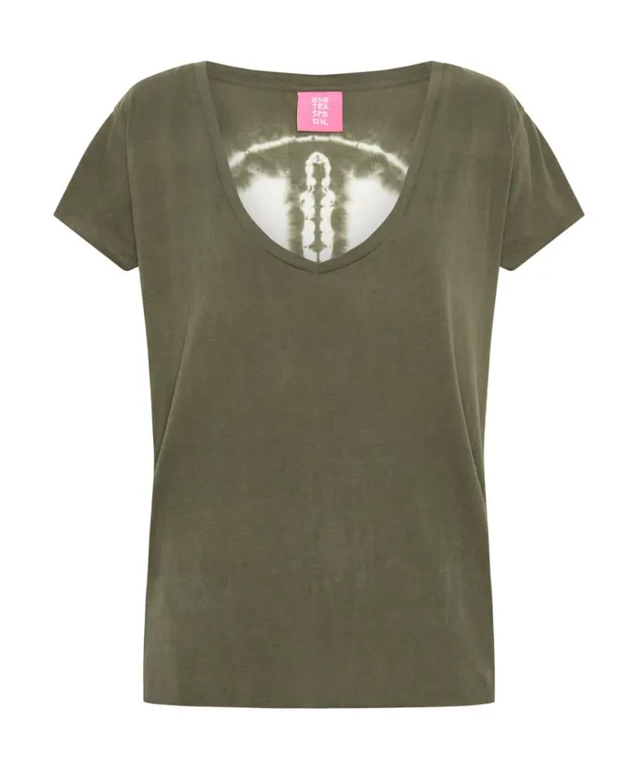 One Teaspoon Organic Tees Women Organic Peace Scoop Neck Tee