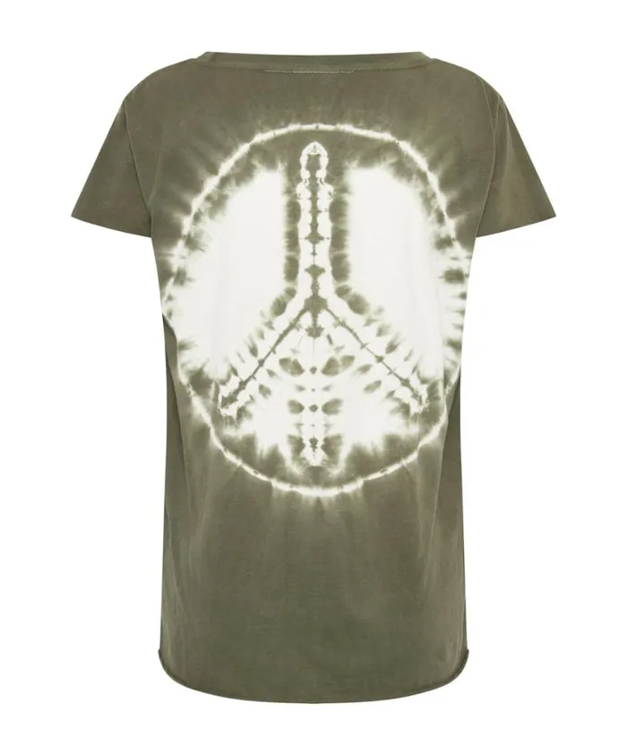 One Teaspoon Organic Tees Women Organic Peace Scoop Neck Tee