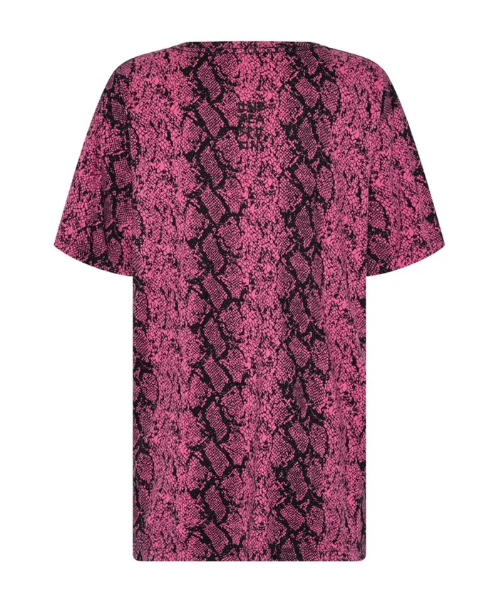 One Teaspoon Organic Tees Women Snake Hand Printed Organic Crew Tee