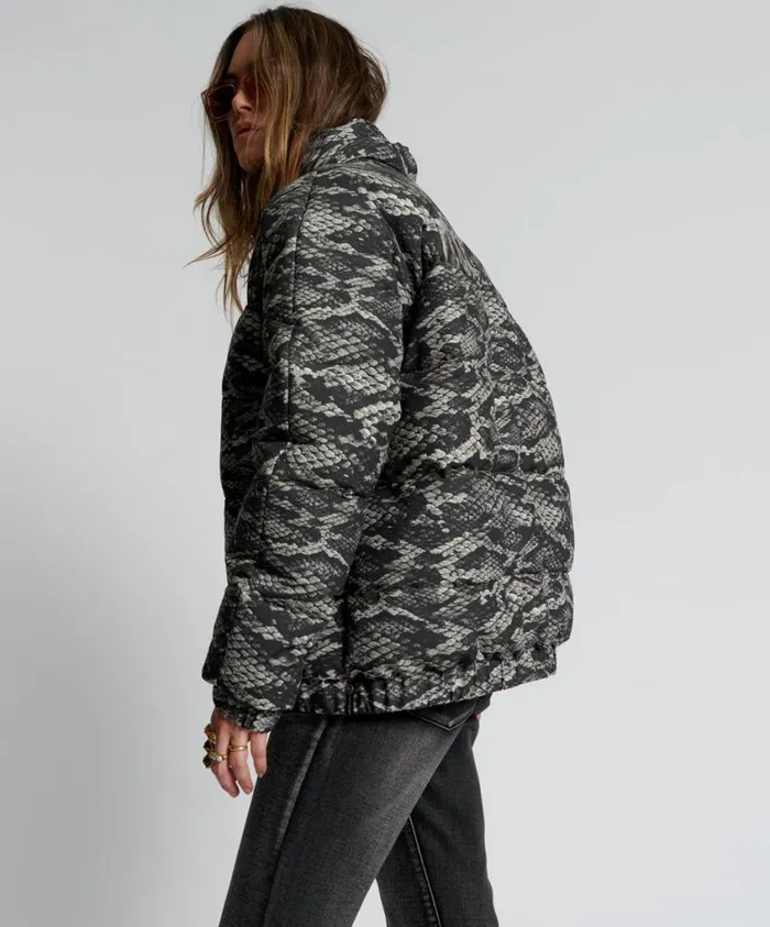 One Teaspoon Puffa Jackets Women Snaked Dirtee Love Puffa Jacket