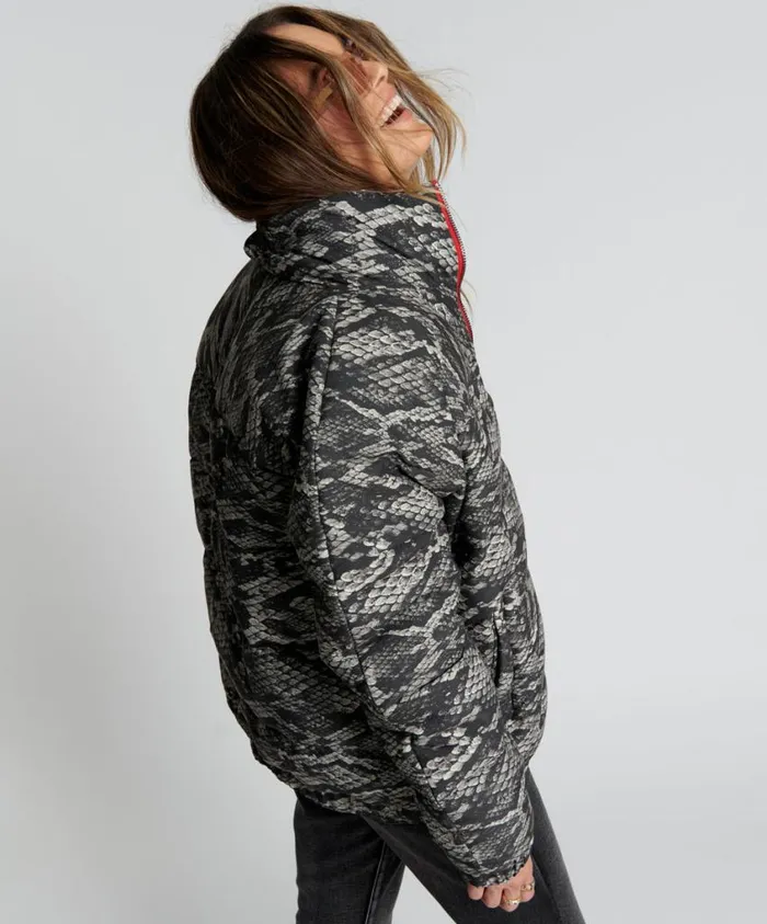 One Teaspoon Puffa Jackets Women Snaked Dirtee Love Puffa Jacket