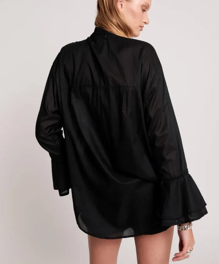 One Teaspoon Shirts Women Black Voile Fantasie Shirt