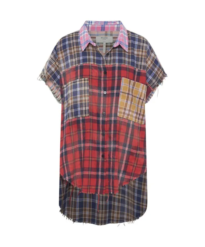 One Teaspoon Shirts Women Mixed Flannel Cut Off Daria Shirt