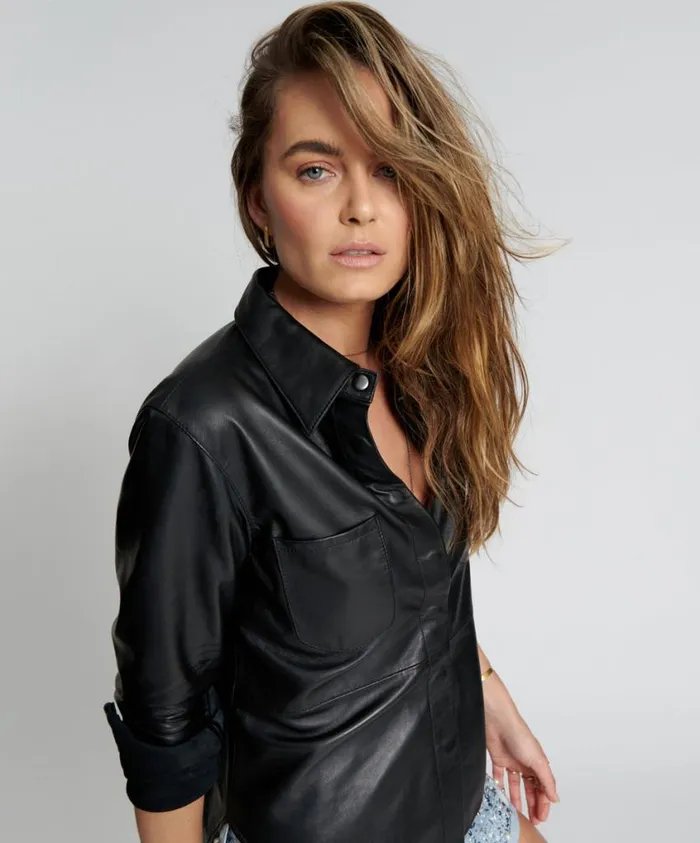 One Teaspoon Shirts Women Sofia Cut Out Leather Shirt