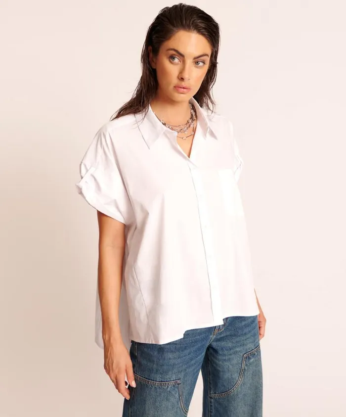 One Teaspoon Shirts Women White Kings Road Cotton Shirt