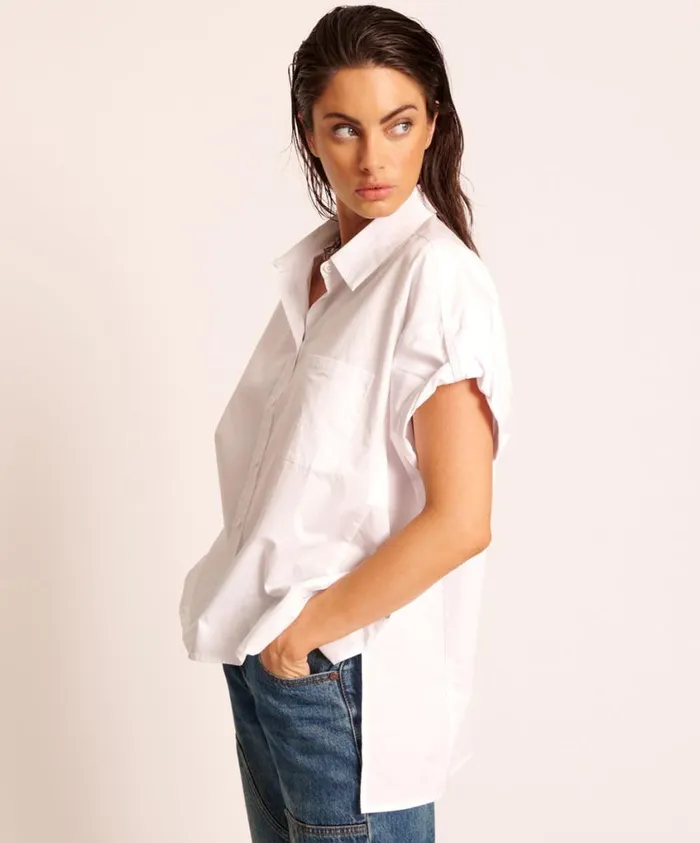 One Teaspoon Shirts Women White Kings Road Cotton Shirt