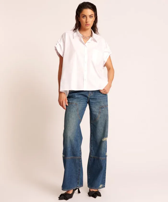 One Teaspoon Shirts Women White Kings Road Cotton Shirt
