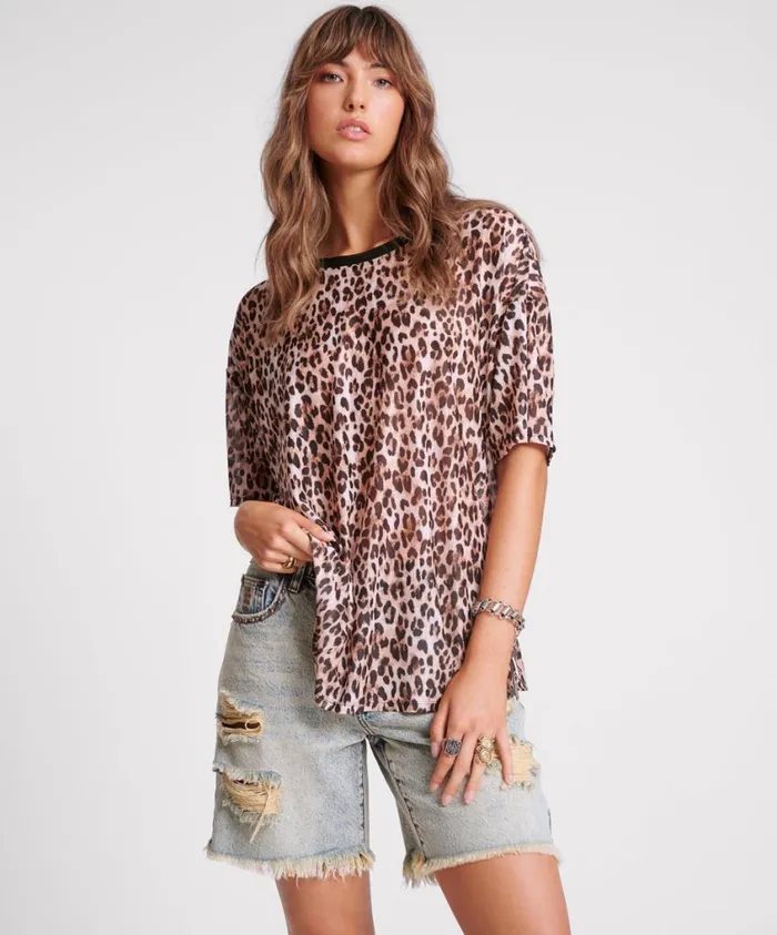 One Teaspoon Tees and Tanks Women Animal Mesh Tee