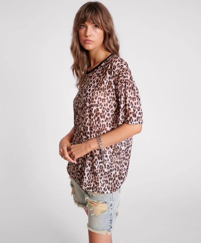 One Teaspoon Tees and Tanks Women Animal Mesh Tee