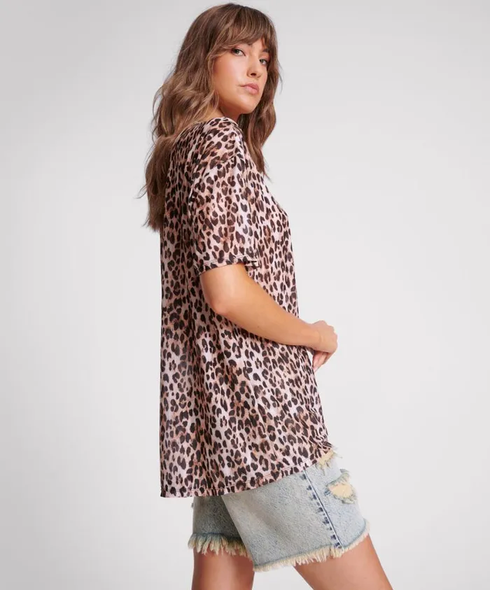 One Teaspoon Tees and Tanks Women Animal Mesh Tee
