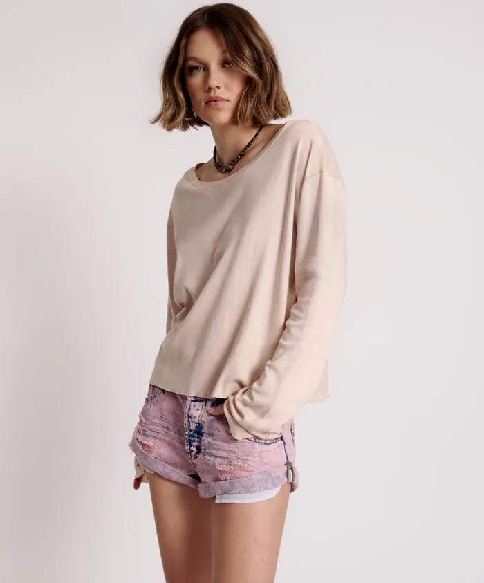 One Teaspoon Tees and Tanks Women Axel Boyfriend Long Sleeve Tee