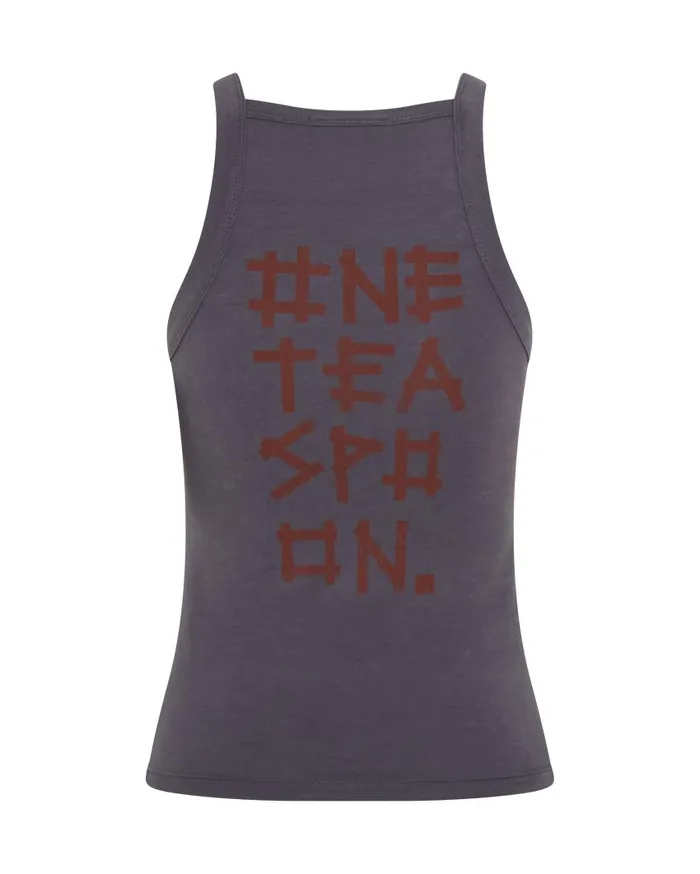 One Teaspoon Tees and Tanks Women Bamboo Logo Longline Rally Tank