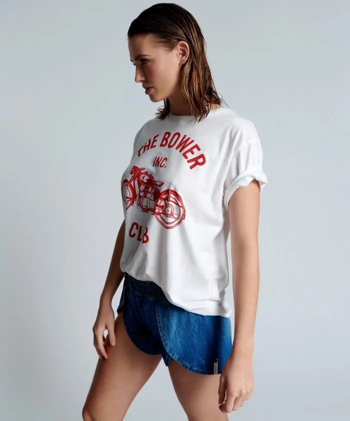 One Teaspoon Tees and Tanks Women Bower Bike Club Organic Unisex Tee