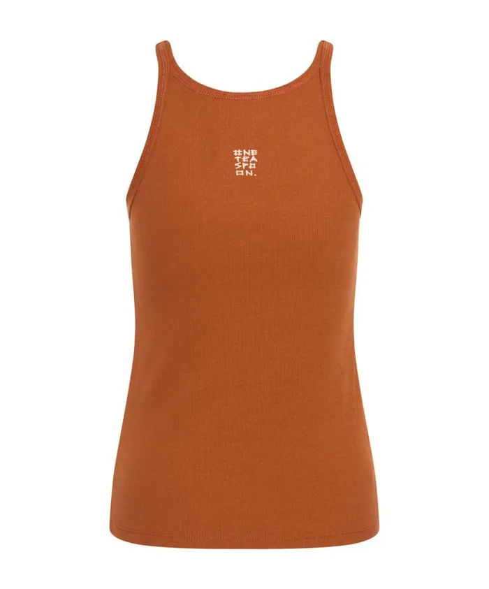 One Teaspoon Tees and Tanks Women Burnt Orange Ribbed Tank Top