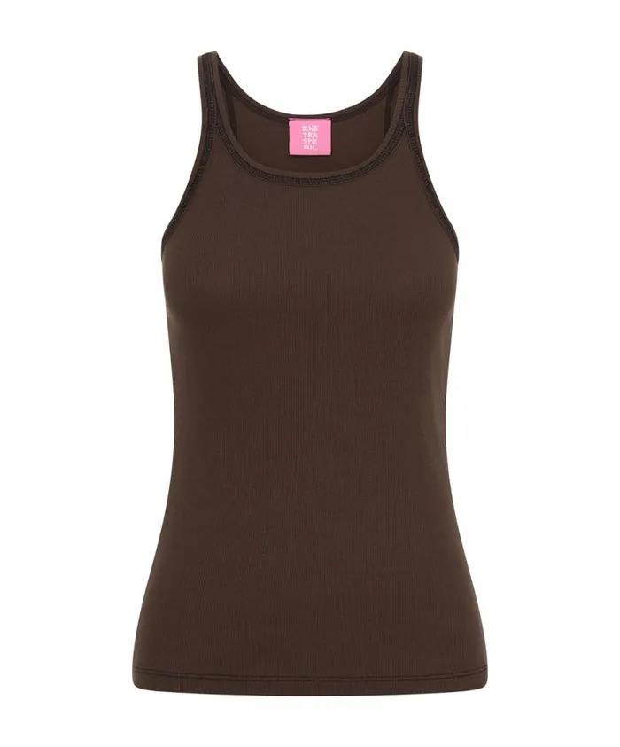 One Teaspoon Tees and Tanks Women Cocoa Ribbed Tank Top