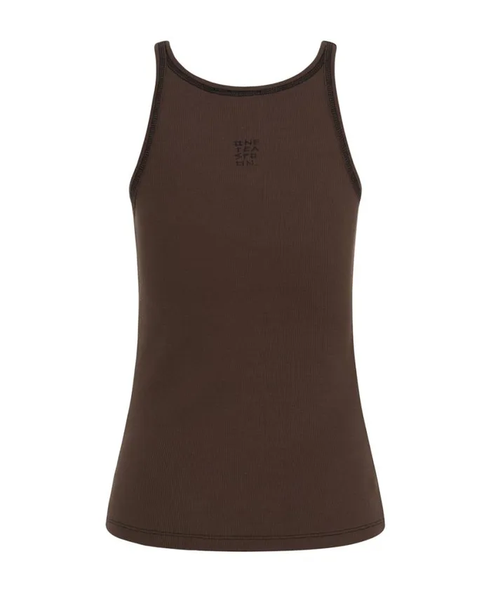 One Teaspoon Tees and Tanks Women Cocoa Ribbed Tank Top
