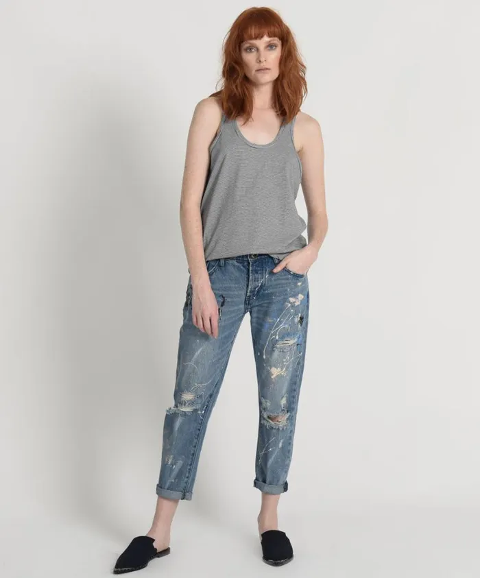 One Teaspoon Tees and Tanks Women French Stripe Tank