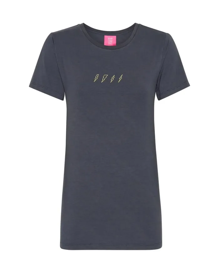 One Teaspoon Tees and Tanks Women Lightning Bolt Fitted Tee