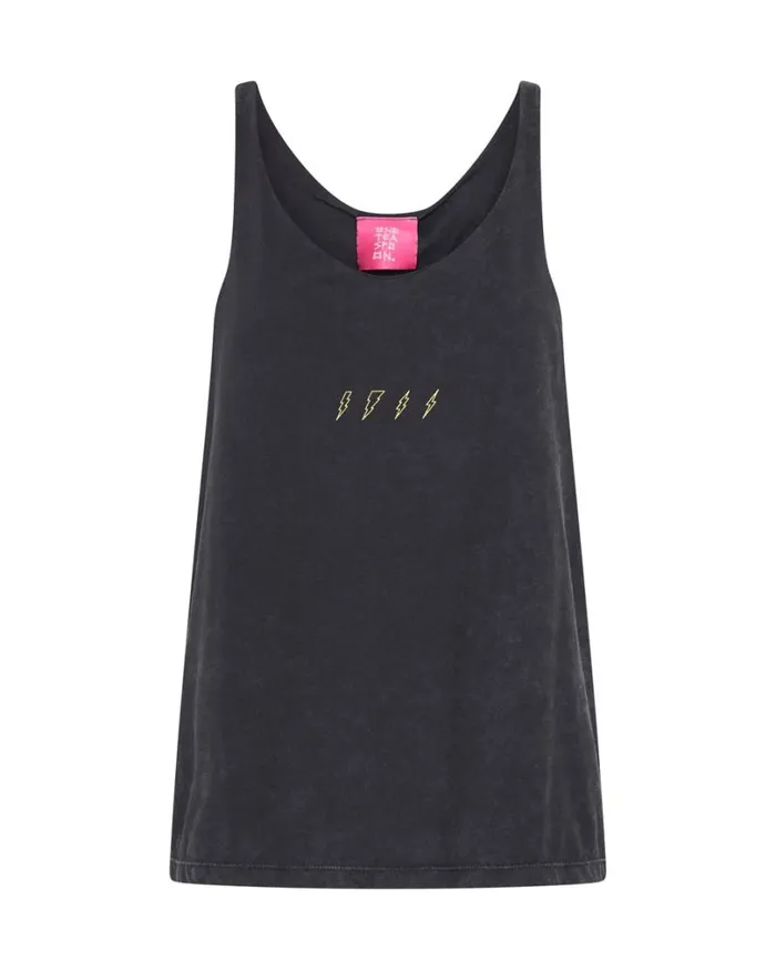One Teaspoon Tees and Tanks Women Lightning Bolt Organic Barely There Tank