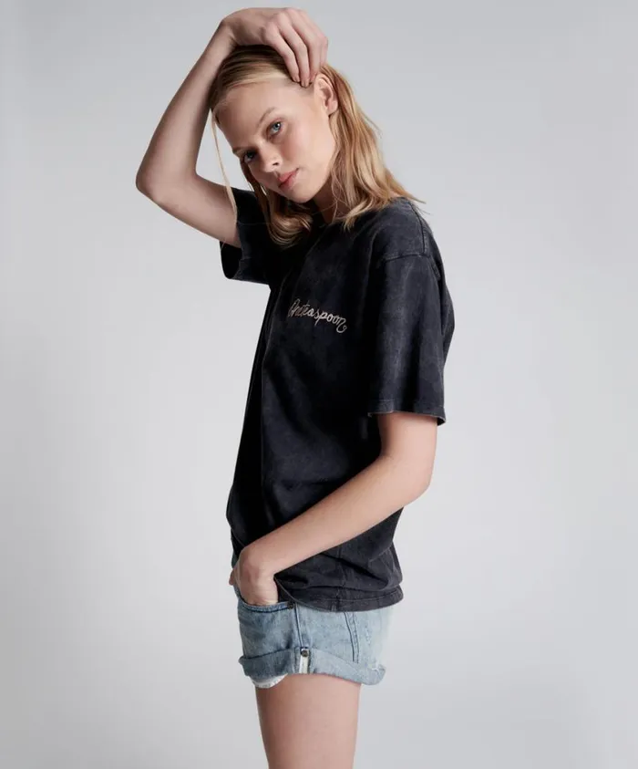 One Teaspoon Tees and Tanks Women One Teaspoon Embroidered Unisex Logo Tee