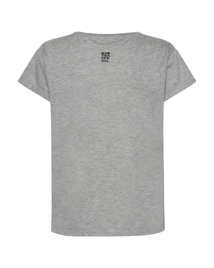 One Teaspoon Tees and Tanks Women One Teaspoon Scoop Neck Basic Tee Grey USA