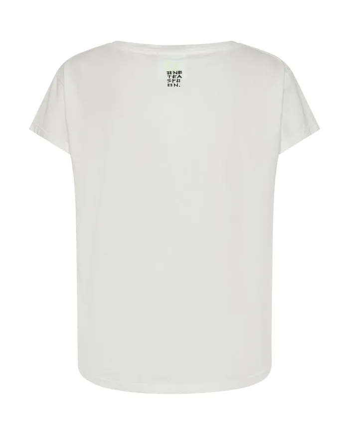 One Teaspoon Tees and Tanks Women One Teaspoon Scoop Neck Basic Tee White USA