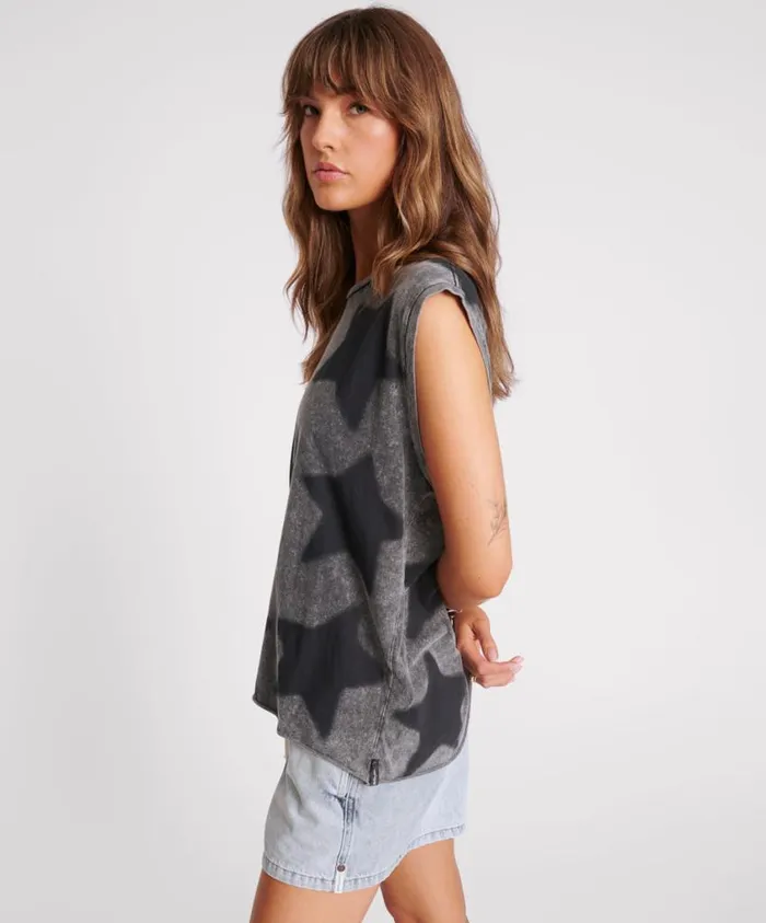 One Teaspoon Tees and Tanks Women Star Dust Oversized Tank