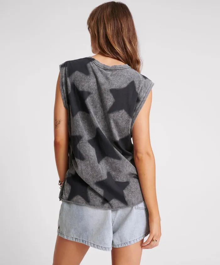 One Teaspoon Tees and Tanks Women Star Dust Oversized Tank