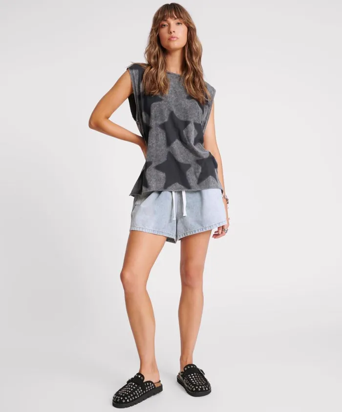 One Teaspoon Tees and Tanks Women Star Dust Oversized Tank