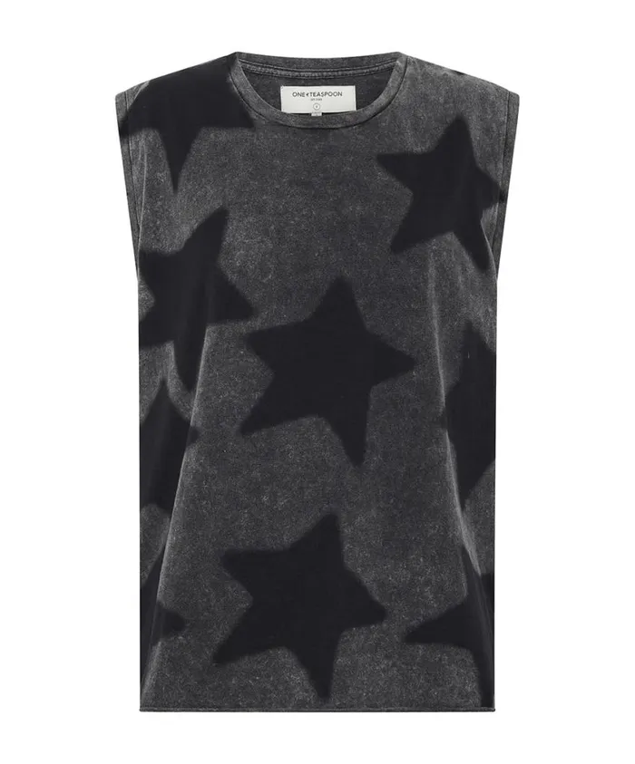 One Teaspoon Tees and Tanks Women Star Dust Oversized Tank
