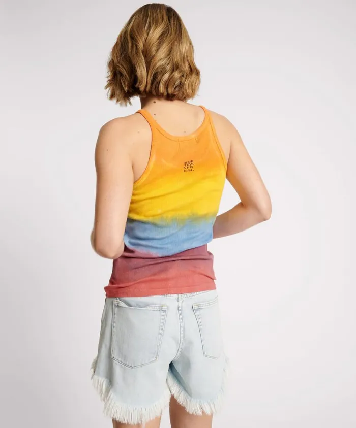 One Teaspoon Tees and Tanks Women Sunset Stripe Rib Singlet