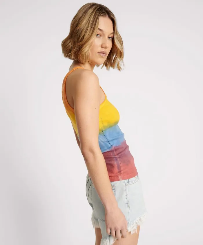 One Teaspoon Tees and Tanks Women Sunset Stripe Rib Singlet