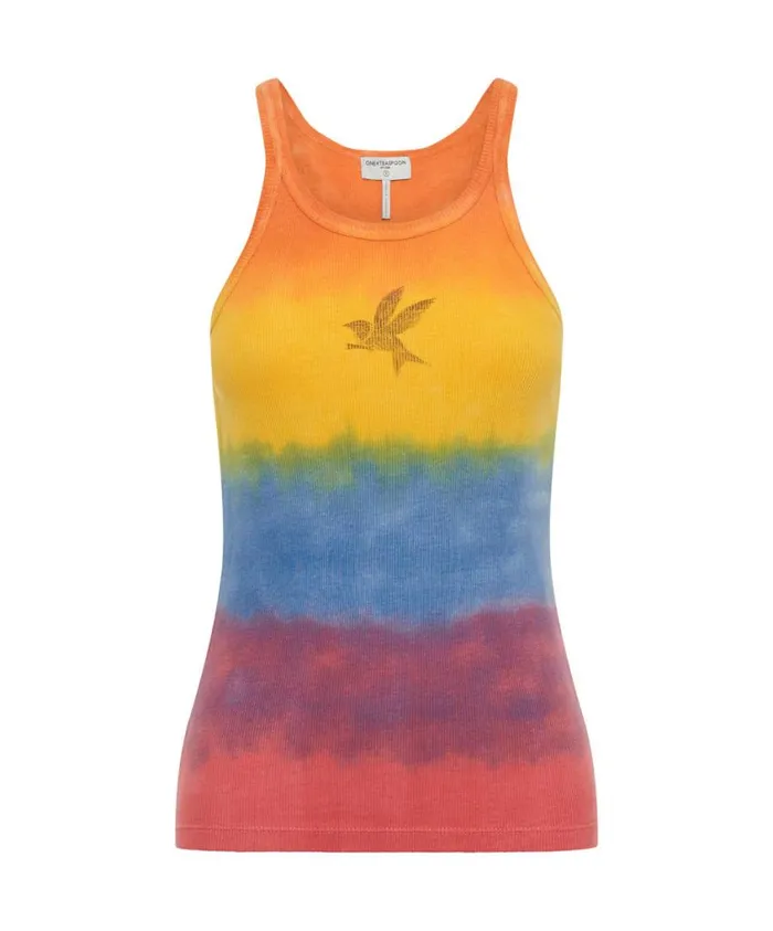 One Teaspoon Tees and Tanks Women Sunset Stripe Rib Singlet