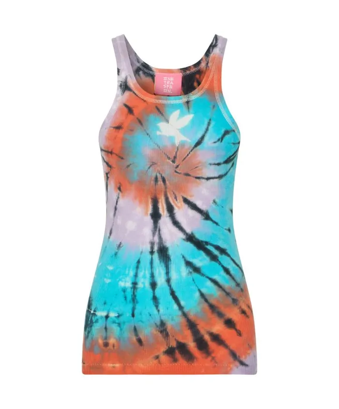 One Teaspoon Tees and Tanks Women Tie Dye Swirl Bower Bird Singlet