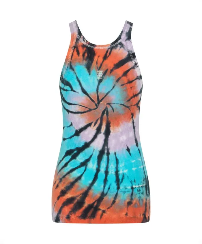 One Teaspoon Tees and Tanks Women Tie Dye Swirl Bower Bird Singlet