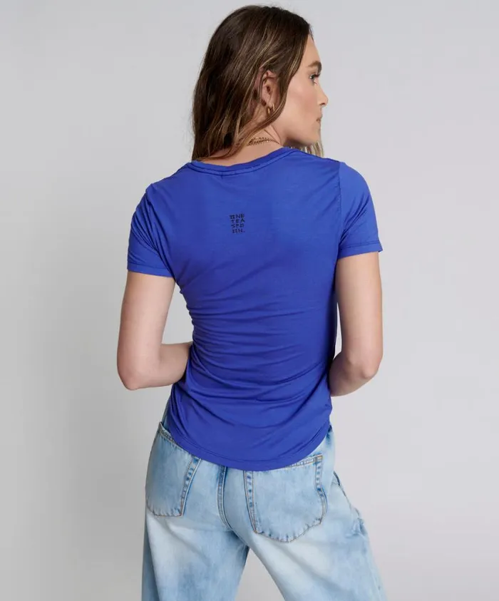 One Teaspoon Tees and Tanks Women Violet Logo Fitted Tee
