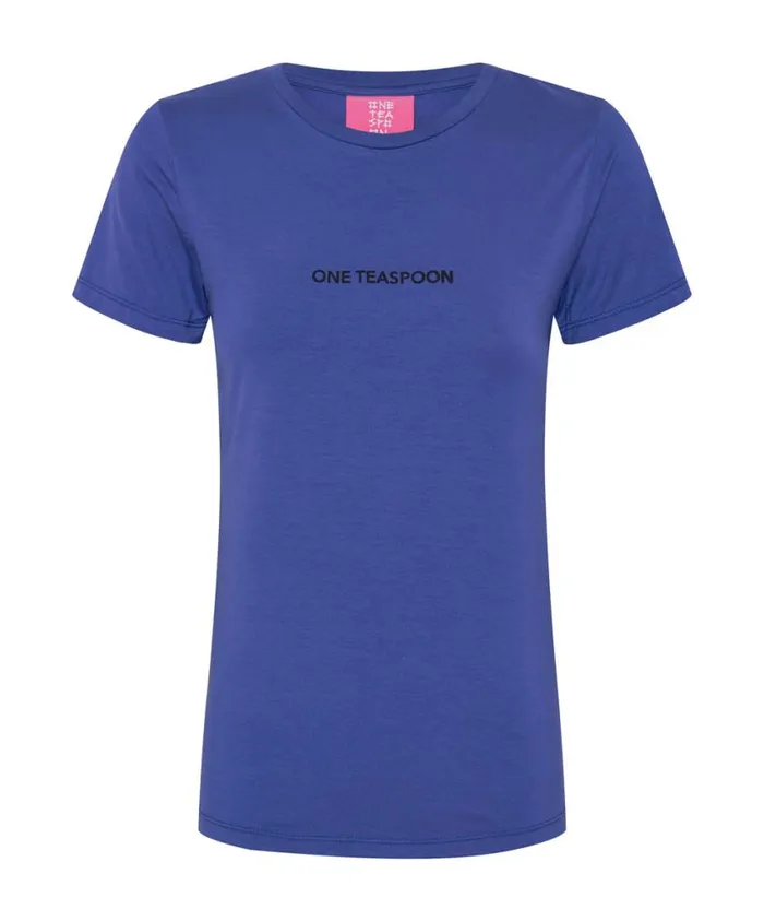 One Teaspoon Tees and Tanks Women Violet Logo Fitted Tee