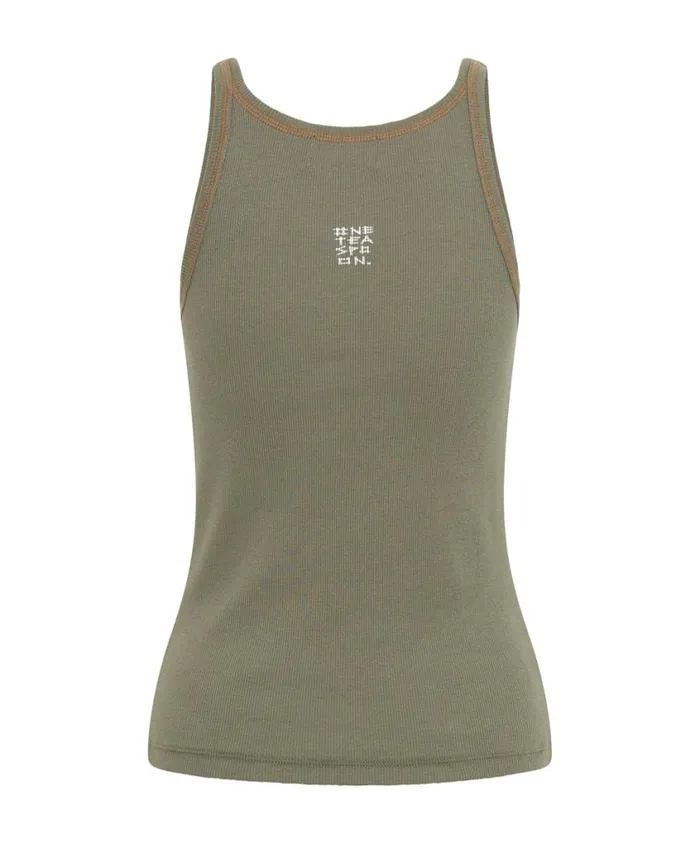 One Teaspoon Tees and Tanks Women Washed Khaki One Teaspoon Rib Singlet