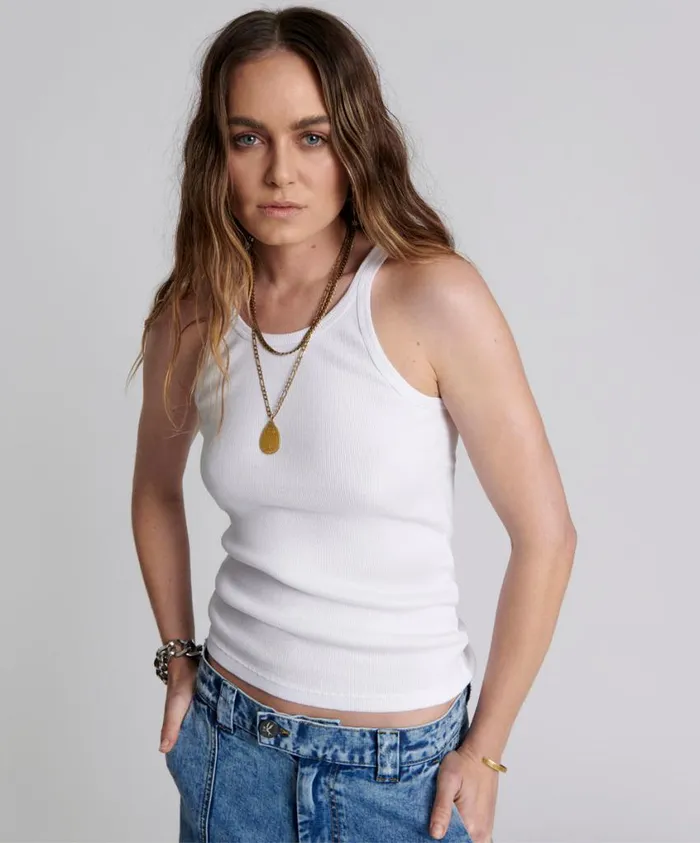 One Teaspoon Tees and Tanks Women White One Teaspoon Basic Singlet