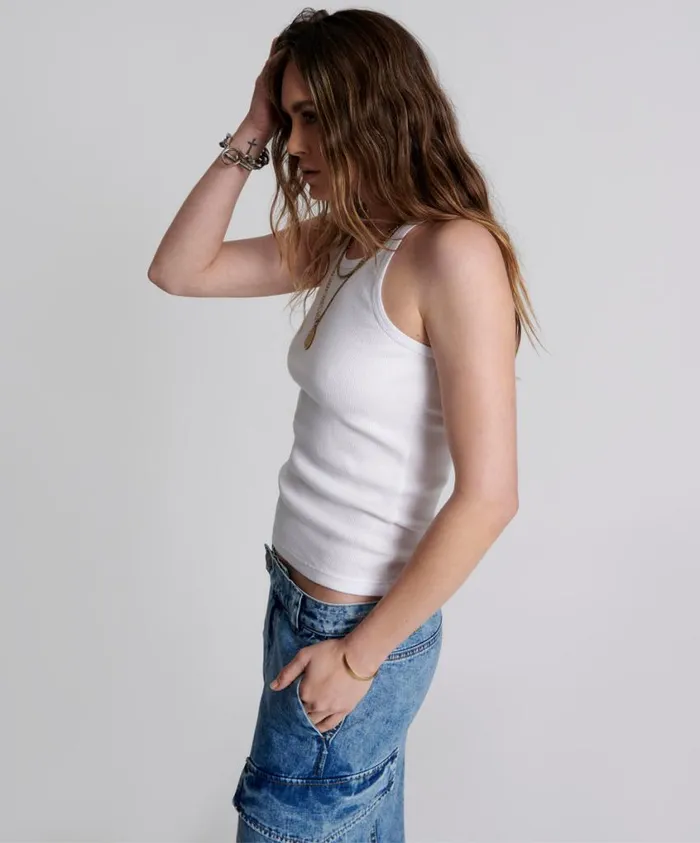 One Teaspoon Tees and Tanks Women White One Teaspoon Basic Singlet