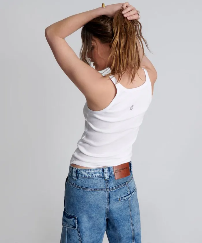 One Teaspoon Tees and Tanks Women White One Teaspoon Basic Singlet